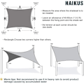 Miniatyrbilde 4 av 5: Skyggeseil (HDPE, 180g/㎡), Rektangulær 2x3m, Hage Patio Skygge