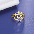 Miniatyrbilde 5 av 6: Pentagram Ring Pentacle Ringer Pentagram Stjerne Amulet Justerbar Ri