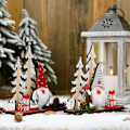 Miniatyrbillede 3 af 5: 2 stykker julepynt Træ fyrretræ dobbelt træ skov