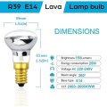 Miniatyrbilde 4 av 6: 2-pakks R39 E14 Refleksjonspære Spotlight Dimbar Lava Lampe 25W S