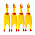 Miniatyrbillede 1 af 5: 4 stk. Gule plastikkyllinger, hundelegetøj, kylling desperat skrig, kylling