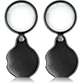 Miniatyrbillede 1 af 5: 2 Pak 10x Lille Lommeforstørrelsesglas Premium Foldbar Mini Forstørrelsesglas
