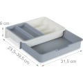 Miniatyrbilde 4 av 7: Utvidbar bestikkstativ, 7 rom, 6 x 23,5 x 31,5 cm, grå, c