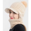 Miniatyrbillede 2 af 7: Damer Enkelt Slouchy Fleece Beanie Hat Halsklæde Maske Varmt Vinter