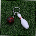 Miniatyrbillede 5 af 5: 4 stk. Metal Bowling Formet Nøglering Mini Sport Nøglering Vedhæng