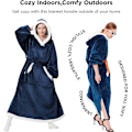 Miniatyrbillede 5 af 6: Oversized Wearable Blanket Hoodie, Lang Sherpa Fleece Blanket Trøje