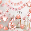 Miniatyrbild 4 av 7: 6-årsdagsflicka Ballong, Roséguld Ballong 6, Roséguld 6 År Gammal