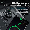 Miniatyrbillede 2 af 6: Bluetooth FM-sender, Automatisk Dobbelt USB Bluetooth V5.0 og Q