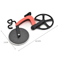 Miniatyrbillede 4 af 5: Rød Non-Stick Rustfrit Stål Pizzaskærer Cykel Pizzaskærer DXGHC