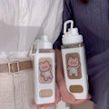 Pikkukuva 7 / 7: Kawaii-vesipullo oljella ja tarralla 23,6 oz Vuotamaton suuri C