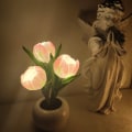 Miniatyrbild 2 av 6: LED Tulpan Blomkruka Ljus Simuleringsblomkruka Keramik Ljus