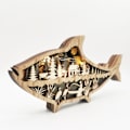 Miniatyrbillede 2 af 5: Havdyr Træhåndværk Kreativ Ocean Stil Træudskårne Fisk