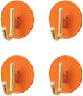 (Orange) Set med 4 självhäftande väggkrokar, självhäftande krokar, handduk