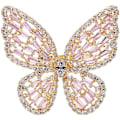 Miniatyrbilde 1 av 5: Cubic Zirconia Butterfly Ring med Glitrende Krystall Sløyfe Knuckle