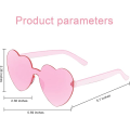 Miniatyrbillede 3 af 4: 10 Par Hjerteformede Solbriller Uden Kant, Hjerteformet Solbrille DXGHC