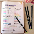Miniatyrbillede 6 af 7: 36 Farvede Journal Planner Penne, Farvede Fine Point Markører Tegning