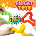 Miniatyrbillede 3 af 6: Pop Tubes Mini Sansestimulerende Legetøj, 8 Stykker Anti-Stress Multifarvet Expa