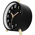 Miniatyrbillede 4 af 5: Klassisk Sort 11cm Metal Moderne Lydløs Analog Vækkeur med DXGHC