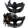 Miniatyrbilde 1 av 5: Par Venetian Maske Maskerademaske Kvinne Blonder Venetian Maske DXGHC