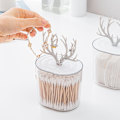 Miniatyrbillede 4 af 4: Bomuldsopbevaringsglas, 2 beholdere til vatpinde, Transparent DXGHC