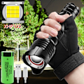 Miniatyrbild 4 av 5: P100 stark ficklampa aluminiumlegering USB laddningsbar p90 stark