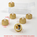 Miniatyrbilde 3 av 5: 6 stk gull LED-lys for jul, bryllup, bursdag