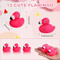 Miniatyrbillede 2 af 7: 12 stk. Flamingo badeand, søde flydende badeand i gummi, badelegetøj, badekar-ællinger, mini badeænder i gummi til bruser