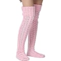 Pikkukuva 7 / 7: Naisten kaapelikudotut korkeakorkoiset sukat Extra Long Winter Over Knee