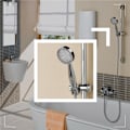 Miniatyrbillede 2 af 7: Bruseshowerhoved LED Regnbrusespray Automatisk Farveskift