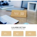Miniatyrbild 2 av 5: 1 Styck Digital Väckarklocka med Trä Elektronisk LED-Tidvisning