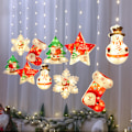 Miniatyrbillede 1 af 7: LED Julelysstreng USB Snemand Snefnug Vindue Dekoration