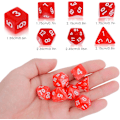 Miniatyrbilde 2 av 5: 7 deler DND terningsett for Dungeon and Dragons, lilla tåke polyhedral terning RPG rollespill brettspill (rød)