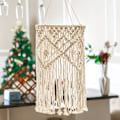 Miniatyrbild 4 av 6: Hängande Lampskärm Macrame Lampskärm Ljusöverdrag Hänglampa Takdekoration för Vardagsrum, Sovrum och Badrum