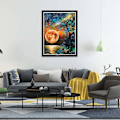 Miniatyrbillede 2 af 7: Måne diamantmaleri kit - voksen 5D DIY diamant dot art fuld dia