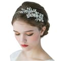 Handgjorda Pärlbröllopspannband för Kvinnor Silver Rhinestone Hår