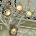 Miniatyrbilde 4 av 7: Juletrærtekstur Lysende Små Hengepynt Ornamenter Scene Arr
