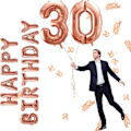 Miniatyrbillede 7 af 7: 30 års fødselsdag pynt, frynseforhæng, Happy Birthday banner