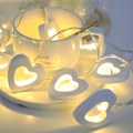 Miniatyrbild 1 av 7: Hjärtformade Träfärgade LED-Ljusslingor för Alla Hjärtans Dag