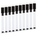 Små whiteboardpennor, 10 svarta whiteboardpennor med sudd, whiteboardpennor med fin spets