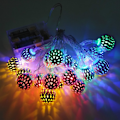 Miniatyrbillede 2 af 5: LED solenergi marokkansk kuglefarvede lys julepynt