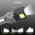 Miniatyrbillede 3 af 5: Stærk lys lommelygte XPG+COB lampe med sikkerhedshammer foldbar