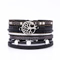 Miniatyrbild 4 av 4: （Grå）Armband för kvinnor Läder Wrap Manschett Armband Boho Smycken