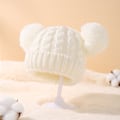 Miniatyrbillede 4 af 5: Baby Trøjehue med Dobbelt Kugle Børnehat Efterår og Vinter