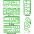Miniatyrbilde 6 av 7: 11 Stykk Plast Målesjablonger Sirkelsjablong Geometrisk D