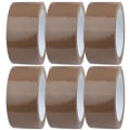 Miniatyrbilde 1 av 5: 6 ruller med pakketape (brun) for pakker, kartonger, porto, m
