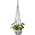 Miniatyrbild 1 av 7: Macrame Växthängare Inomhus Hängande Planterkorg med Träpärla