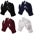 Miniatyrbillede 1 af 7: 4 Par Dame Vinter Touchscreen Handsker Varme Fleeceforet Strik