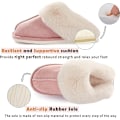 Miniatyrbillede 5 af 5: Dames Slippers Hukommelsesskum Fluffy (Pink, Stor) Blød Varmt Slip On H