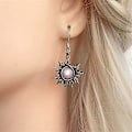 Pikkukuva 5 / 5: Boho Opal Auringon ja Kuun Ripuskorvakorut Kuukivi Luonnollinen Sto