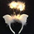 Miniatyrbilde 3 av 6: Fjærlett LED Hvit Fluffy Hodeplagg, Engelvinger Hodebånd, Lum